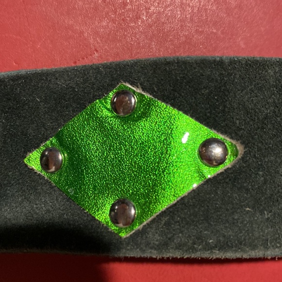 Dolce&Gabbana Vintage Green Suede Patent Geen Leather Detail Large Logo Buckle main image 4